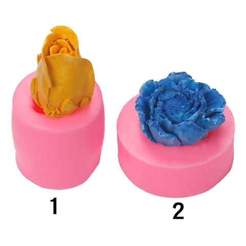 Rose Pfingstrose Blume 3D Silikonform DIY Handgemachte Tortendekoration Harz Handwerk Seife Kerze Herstellung Werkzeug