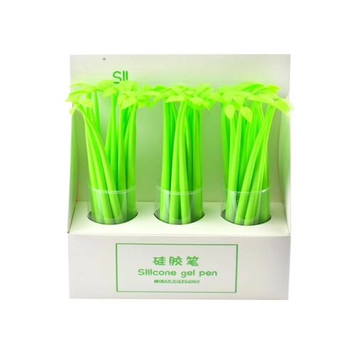 Cute Cartoon Silicone Gel Pen Creative Plant Flower Shape Signature Pen For School Office Supplies Novelty Stationery Gift