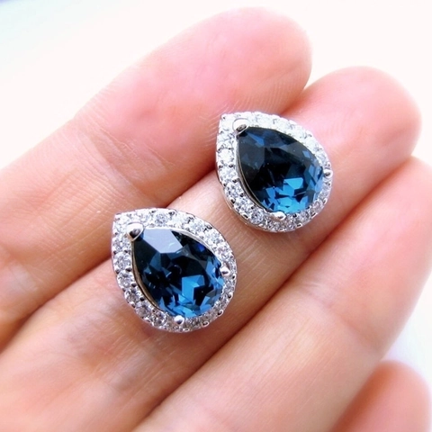 Wassertropfen Halo Ohrstecker Kupfer Zirkon Eingelegt Birnenschliff Vintage Elegant Klassischer Schmuck Für Damen