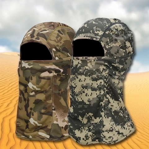 Tactical Camouflage Balaclava Full Face Mask Breathable Mesh Polyester Sun Protection Military Outdoor Cycling Hunting