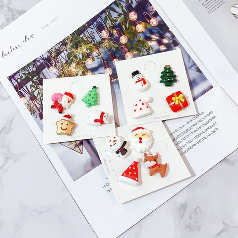 Broches De Noël Acrylique Alliage Colle Goutte Père Noël Bonhomme De Neige Renne Arbre Fête Décoratif Bijoux Dessin Animé