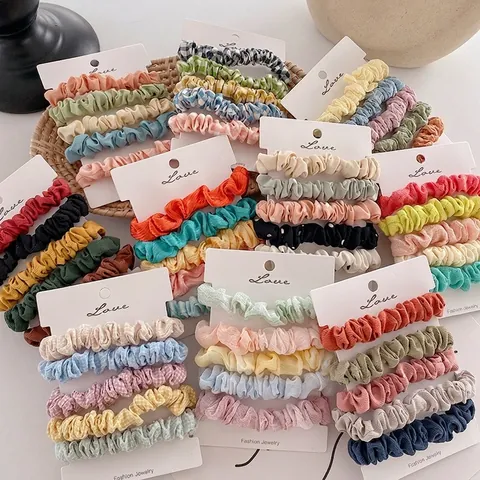 Large Scrunchies Satin Fabric Elastic Hair Ties Floral Polka Dot Plaid Ponytail Holders Fashion Accessories Women Girls