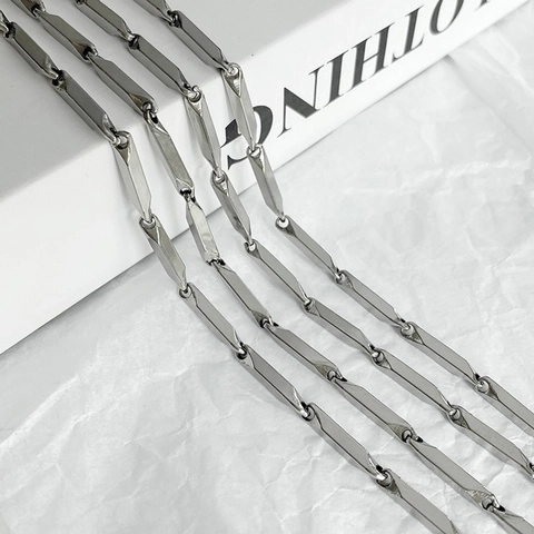 Minimalist Stainless Steel Bamboo Link Chain Necklace Titanium Steel Hip Hop Streetwear Jewelry For Men And Women