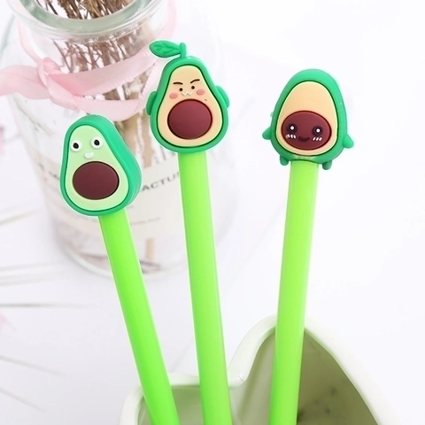 Στυλό Gel Avocado Cartoon 3D Μαλακό Καουτσούκ Χαριτωμένο Πράσινο Μελάνι Γραφική Ύλη Για Μαθητές Είδη Γραφείου Πρωτότυπο