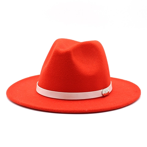 Classic Fedora Hat Woolen Felt Wide Flat Brim British Style Vintage Jazz Cap Unisex For Travel Casual Autumn Winter