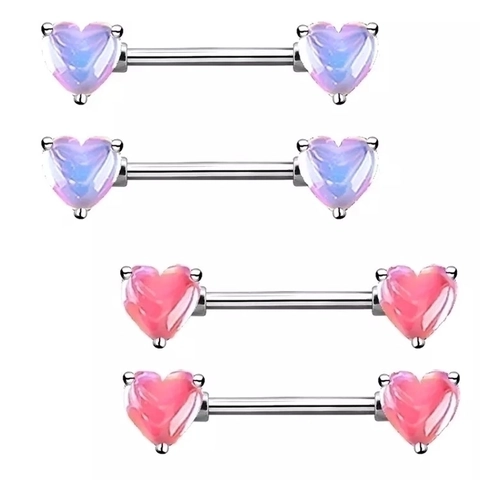 Roestvrij Stalen Hartvormige Tepelringen Strass Body Piercing Sieraden Voor Vrouwen Piercing Studs Hart Decor