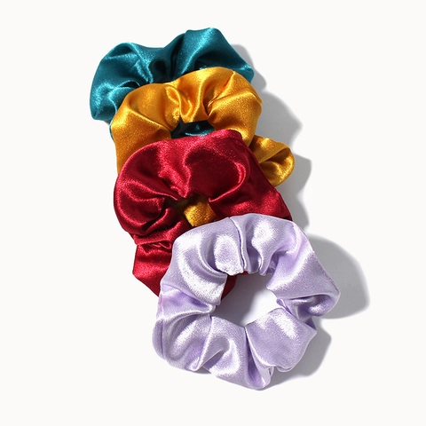 Satin Satin Scrunchie Solid Color Elastic Hair Tie Fashion Ponytail Holder Soft Hair Accessories For Women And Girls