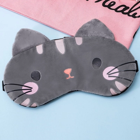 Cute Cartoon Animal Plush Sleeping Eye Mask Soft Flannel Blackout Shading For Kids Adults Comfort Nap Travel