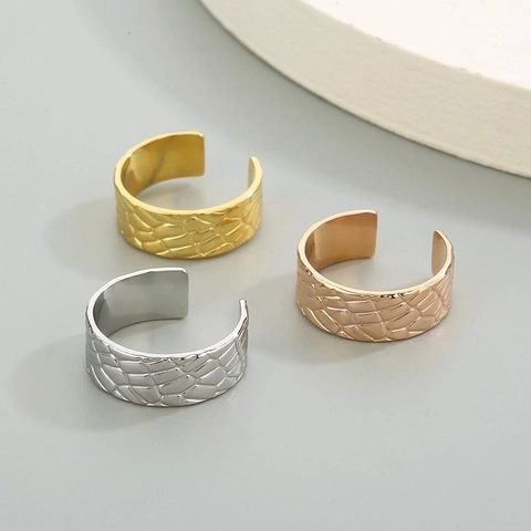 Edelstahl Ring Offen Verstellbar Vintage Minimalistisch Geometrisch Herz Blatt Kette Mode Schmuck Für Damen