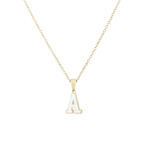 Edelstahl Muschel Buchstabe Anhänger Halskette Für Damen Vergoldet Minimalistische Initial Alphabet Charme Täglicher Schmuck