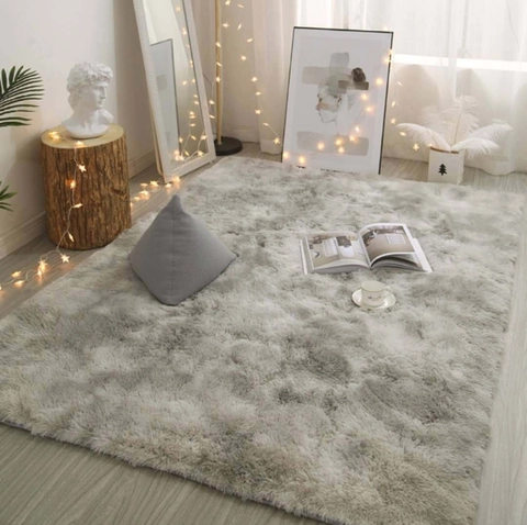 Shaggy Area Rug Long Pile Polyester Tie Dye Gradient Soft Plush For Living Room Bedroom Modern Minimalist Floor Carpet