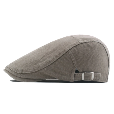 Vintage Britse Stijl Katoen Ivy Cap Voor Mannen Vrouwen Verstelbare Metalen Gesp Effen Kleur Flat Cap Newsboy Hat Casual Zonnescherm Cap