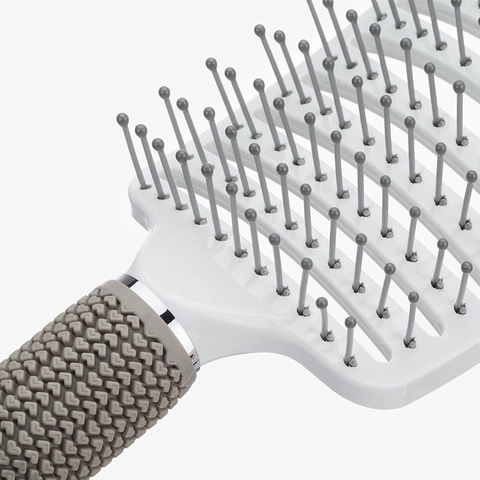 Spazzola Per Capelli Curva Setole Di Cinghiale Perni In Nylon Ventilazione Districante Massaggiatore Per Cuoio Capelluto