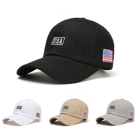 USA Flag Embroidered Baseball Cap Cotton Adjustable Dad Hat For Men Women Outdoor Sports Sun Protection Casual Snapback Hat