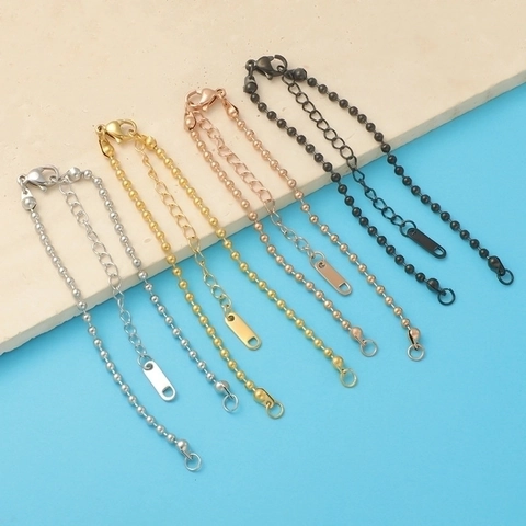 Pulsera De Cadena De Cuentas Minimalista Acero Inoxidable Ajustable Joyería Moda Mujer Hombre Regalo