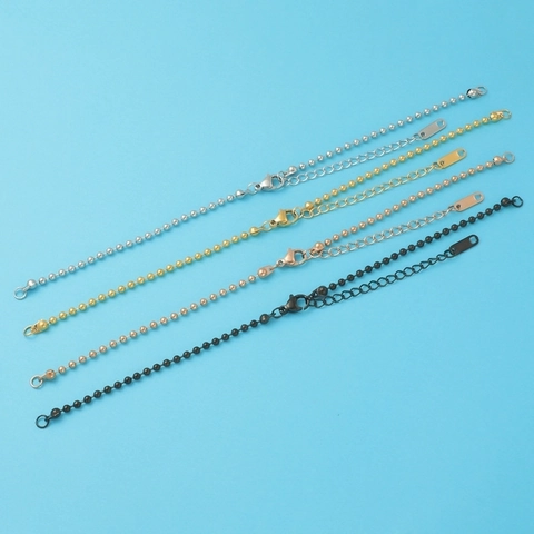 Pulsera De Cadena De Cuentas Minimalista Acero Inoxidable Ajustable Joyería Moda Mujer Hombre Regalo