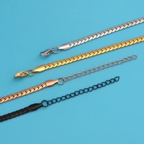 Bracciale In Acciaio Inossidabile Catena A Serpente Piatta A Spina Di Pesce Gioielli Minimalisti