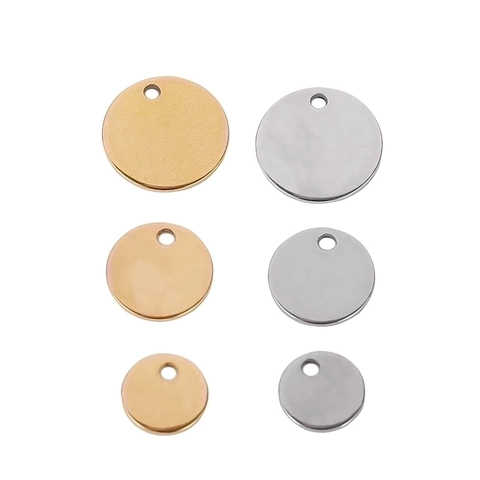 Pendentifs Ronds Vierges En Acier Inoxydable Poli Surface Lisse Pour Création De Bijoux DIY Colliers Bracelets Accessoires