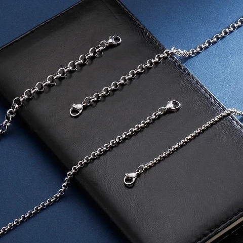 Bracciale A Catena Rolo Acciaio Inossidabile Lucidato Maglie Circolari Gioielli Uomini Donne Moda Punk Street Style