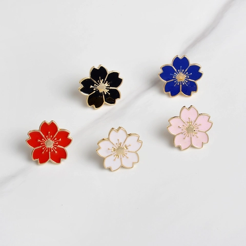 Καρφίτσα Cherry Blossom Alloy Enamel Sakura Pin Ιαπωνικού Στυλ Κοσμήματα Για Διακόσμηση Ρούχων Σακίδιο Πλάτης