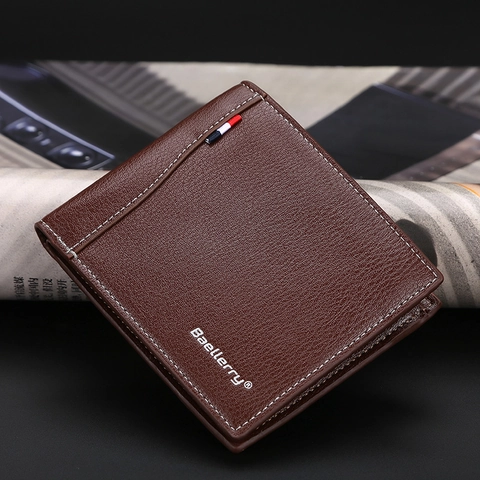 Portafoglio Corto Pieghevole Da Uomo In Pelle PU Stile Business Casual Con Molteplici Slot Per Carte