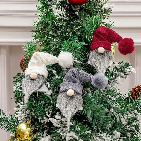 Gnomo Di Natale Ornamenti Per Campanelli Appesi Nordico Senza Volto Vecchio Uomo Maglia Peluche Decorazioni Albero Natale