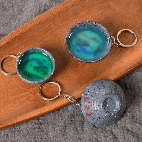 Miniature Bowl Keychain Realistic Simulated Soup Food Model Resin Creative Traditional Style Bag Charm Hanging Accessory