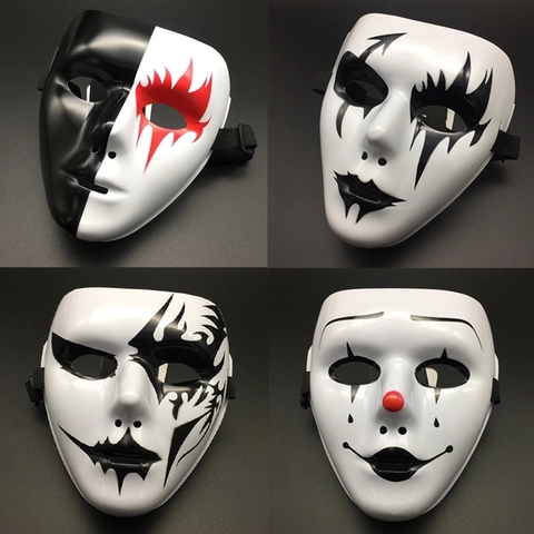 Full Face Mask Pvc Plastic Breathable For Halloween Masquerade Cosplay Hip Hop Dance Adults Unisex