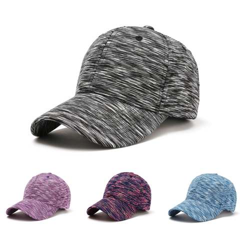 Baseball Cap Cotton Polyester Space-Dye Heather Pattern Sun Protection Adjustable Curved Brim Outdoor Casual Hat For Men Women