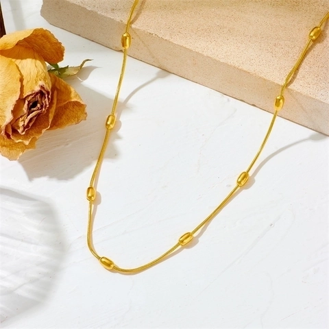 Gold Stainless Steel Necklace Minimalist Layered Chain Jewelry For Women Elegant Fashion