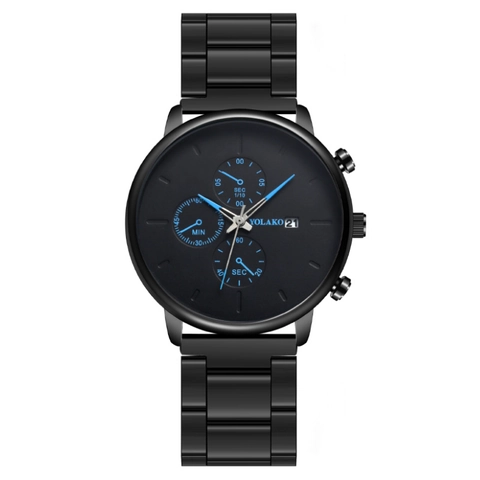 Herren Quarzuhr Metallarmband Mode Business Armbanduhr Mit Kalender Mehreren Hilfszifferblättern Chronograph Stil