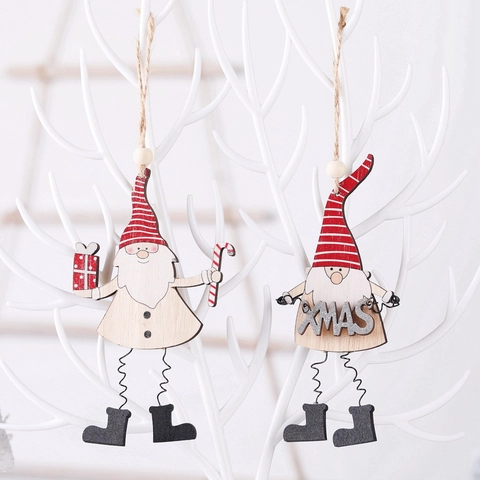 Addobbi Natalizi Pendenti In Legno Gnomo Babbo Natale Nordico Con Gambe A Molla Decorazioni Festive Per Albero