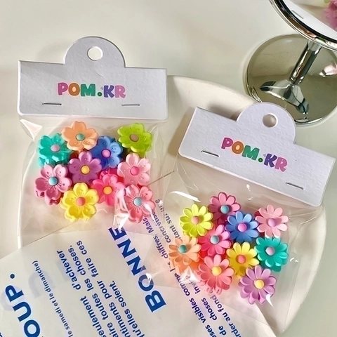Mini Flower Hair Claws Candy Color Matte Acrylic Daisy Sunflower Small Hair Clips Sweet Korean Style For Kids