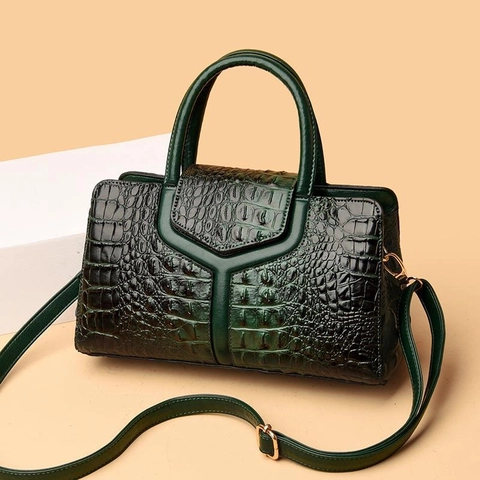 Krokodil Muster Tote Bag PU Leder Mode Unterarm Umhängetasche Mit Tragegriff Verstellbarem Riemen Für Damen