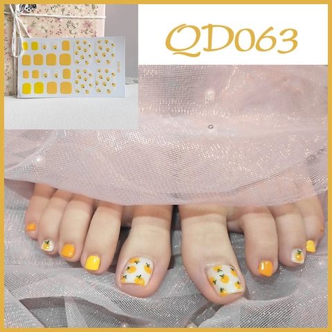 Waterproof Toe Nail Stickers Full Cover Adhesive Wraps Foot Nail Art DIY Decoration Variety Floral Geometric Patterns