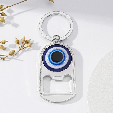 Evil Eye Bottle Opener Keychain Metal Key Ring Creative Lucky Nazar Eye Pendant Gift Fashion Metal Keychain Tool For Daily Use