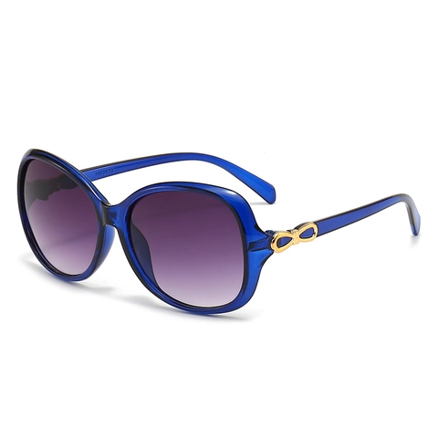 Fashion Women Sunglasses Oval Big Frame Plastic Gradient Lens Metal Bow Accent Vintage Trendy UV400 Protection
