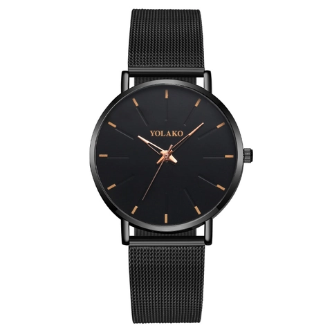 Fashion Men Quartz Watch Minimalist Round Dial Metal Mesh Milanese Band Slim Business Casual Wristwatch Male Jewelry Gift