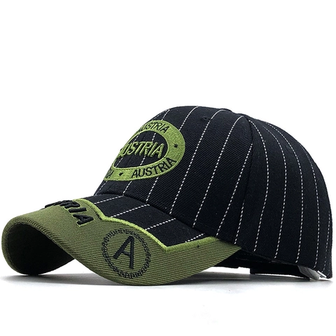 Berretto Da Baseball In Cotone Ricamo Austria Gessato Cappello Sole Regolabile Casual Sportivo Unisex