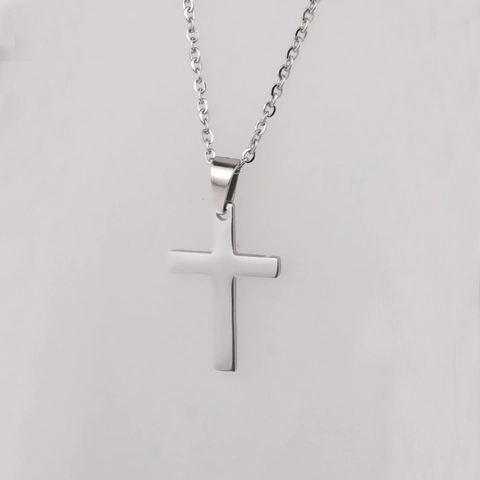 Kreuz Anhänger Halskette Edelstahl 18K Vergoldet Hip Hop Trend Spiegel Poliert Minimalistischer Mode Schmuck Für Damen Herren
