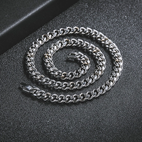 Collar Y Pulsera De Eslabones Cubanos Acero De Titanio Pulido Hip Hop Streetwear Joyería De Moda Para Hombres Y Mujeres