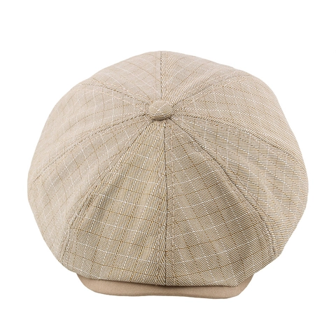 Gorra De Vendedor De Periódicos Hombre Estilo Británico Vintage Boina Octogonal Algodón Cuadros Ajustable