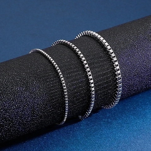 Bracciale A Catena Minimalista In Acciaio Inossidabile Maglia Veneziana Lucida Gioielli Hip Hop Per Uomo Donna