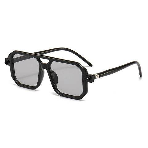 Gafas De Sol Poligonales Retro Puente Doble UV400 Montura Completa Moda Geométrica Hombre Mujer