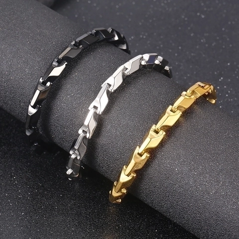Collar De Cadena Con Prismas Geométricos Acero Inoxidable Estilo Punk Street Joyas De Moda Para Hombre