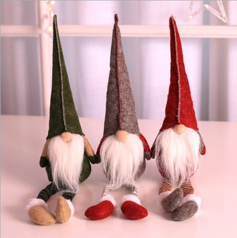 Weihnachtsgnom Plüsch Ornament Langbeinig Schwedische Tomte Zwerg Sitzende Puppe Ferienhaus Dekoration Filz