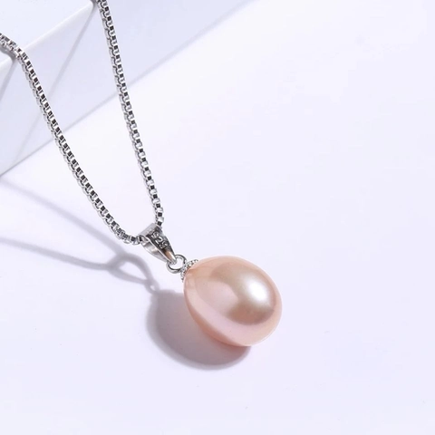 Freshwater Pearl Pendant 925 Sterling Silver Clasp For Women Elegant Waterdrop Rice Shape Jewelry Pendant Only Without Chain