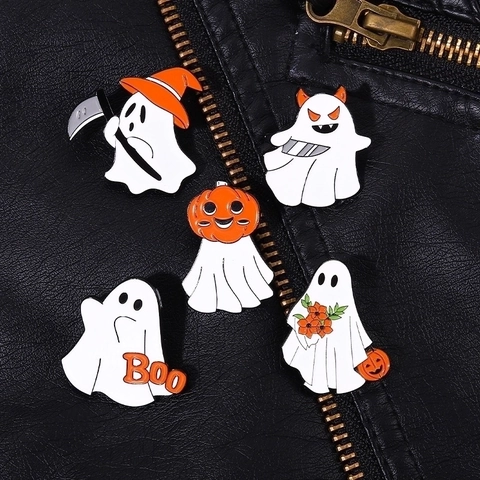 Καρφίτσες από Κράμα Φάντασμα Κολοκύθα Halloween Χαριτωμένα Pins Εμαγιέ για Σακίδιο Ρούχα Αξεσουάρ Γιορτής Unisex Κοσμήματα Δώρο