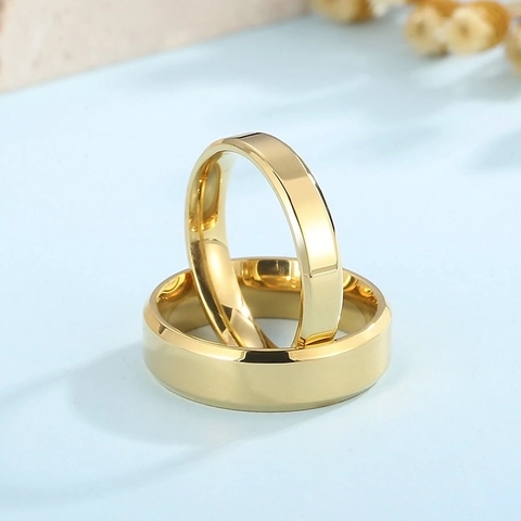 Plain Polished Stainless Steel Band Ring Minimalist Couple Jewelry For Men And Women