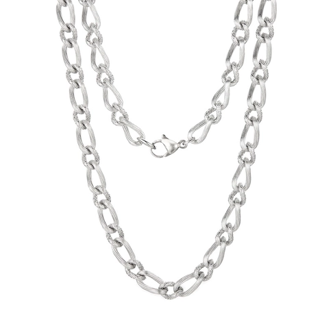 Collier Grosse Chaîne En Acier Inoxydable Maillons Torsadés Texturés Bijoux Style Industriel Vintage Pour Hommes